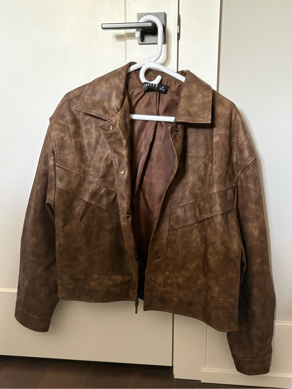 Vintage Inspired Lioness Oversized Leather Jacket